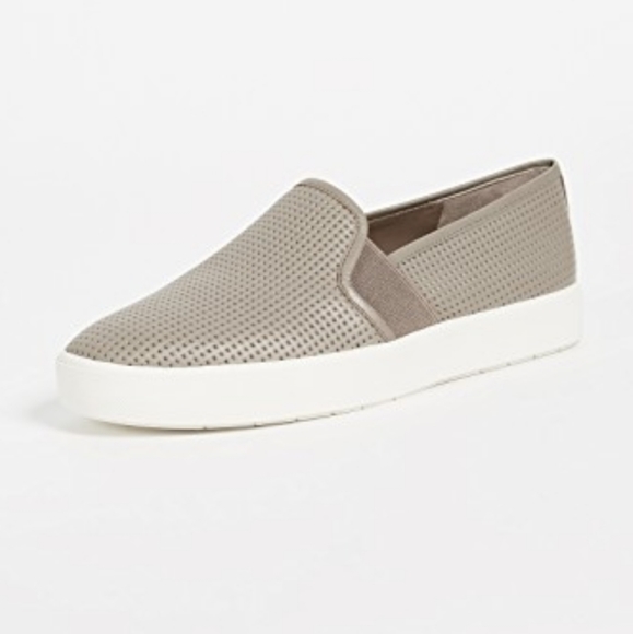 Vince Shoes - Vince Blair grey perforated leather sneakers 10